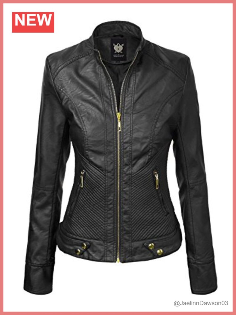 Slim Fit Vegan Leather Moto Jacket PU Biker Motorcycle Coat